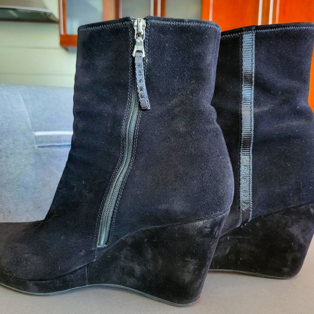 Prada Wedge Ankle Boots
